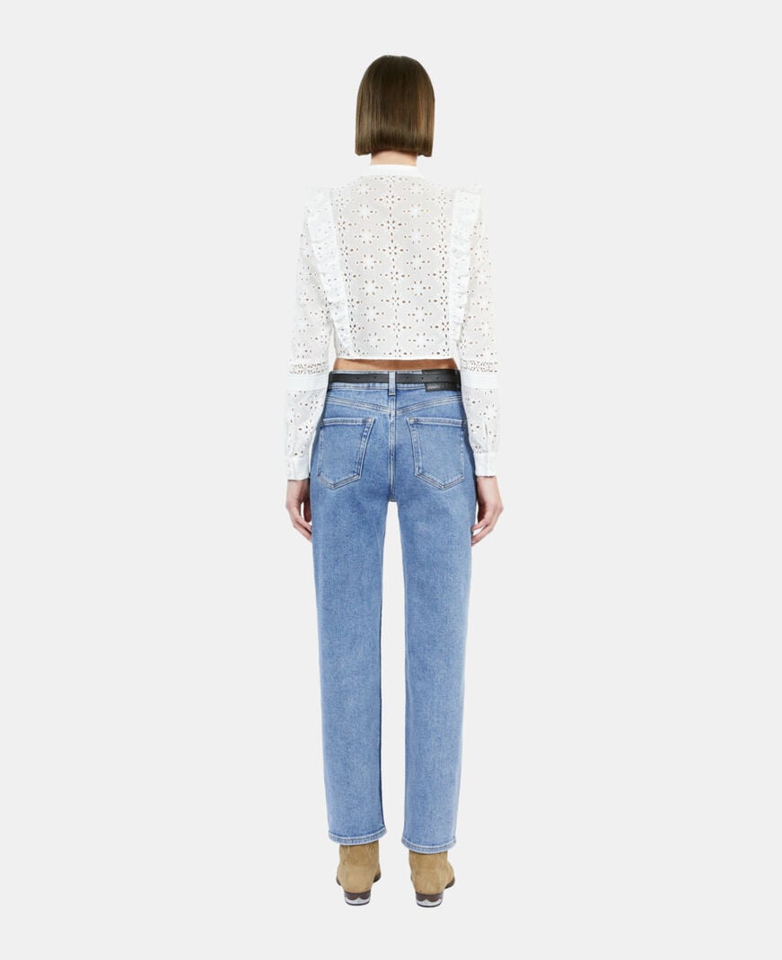 The Kooples F WHITE white shirt with english embroidery
