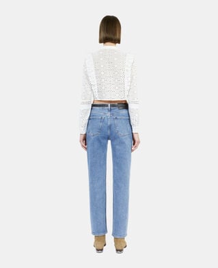 The Kooples F WHITE white shirt with english embroidery