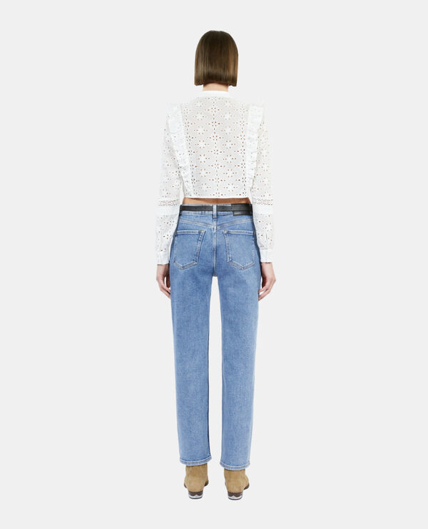 The Kooples MUJER WHITE camisa blanca bordado inglés