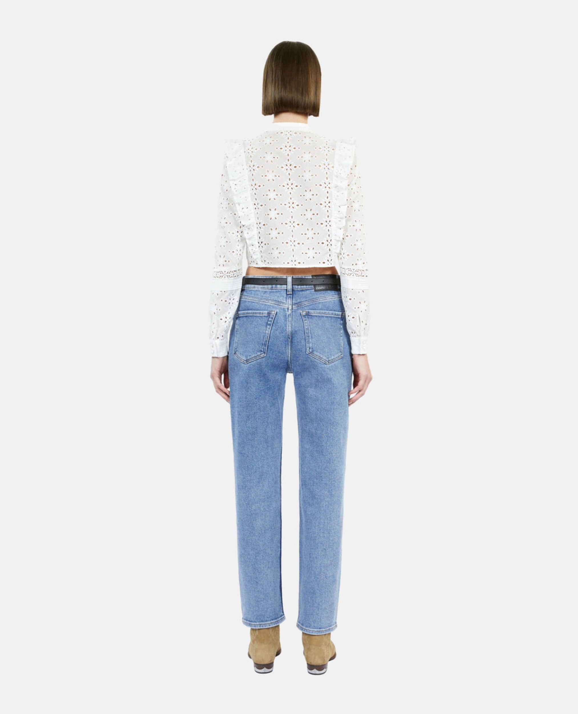 White shirt with English embroidery, WHITE, hi-res image number null