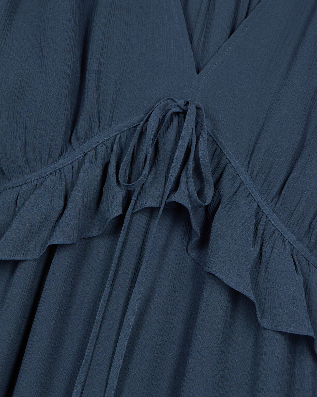 The Kooples WOMEN NAVY long navy blue silk dress