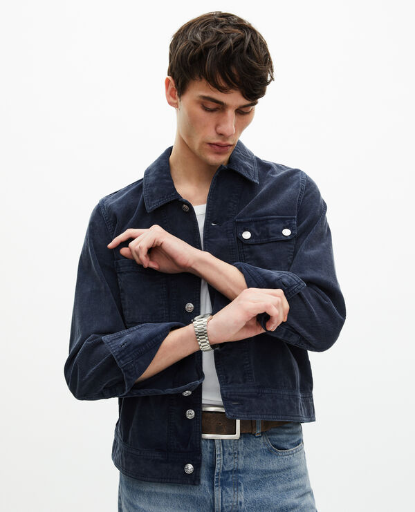 The Kooples HERREN DARK NAVY marineblaue baumwolljacke