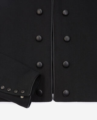 The Kooples WOMEN BLACK black officer-style cotton jacket