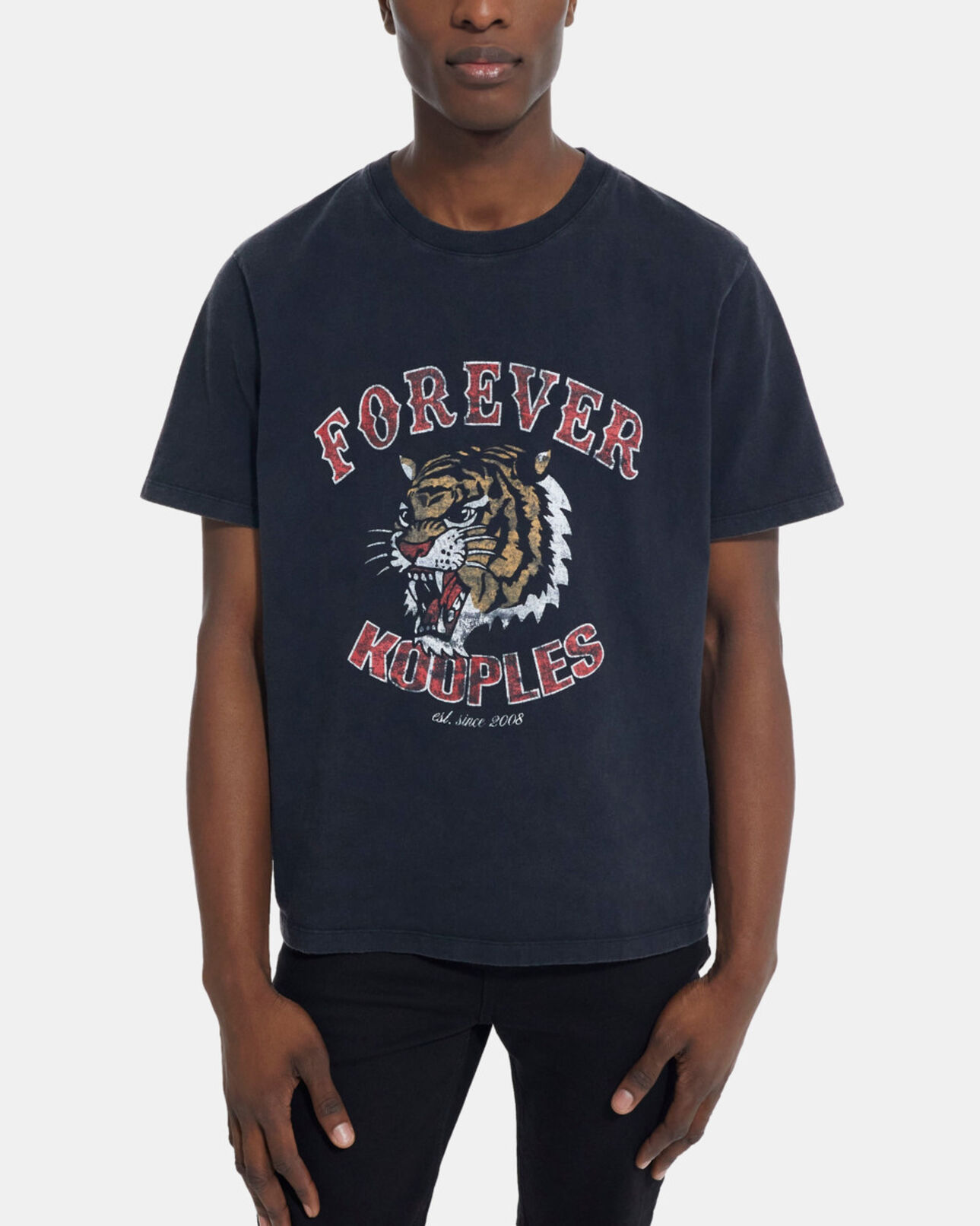 The Kooples HOMME BLACK WASHED t-shirt noir