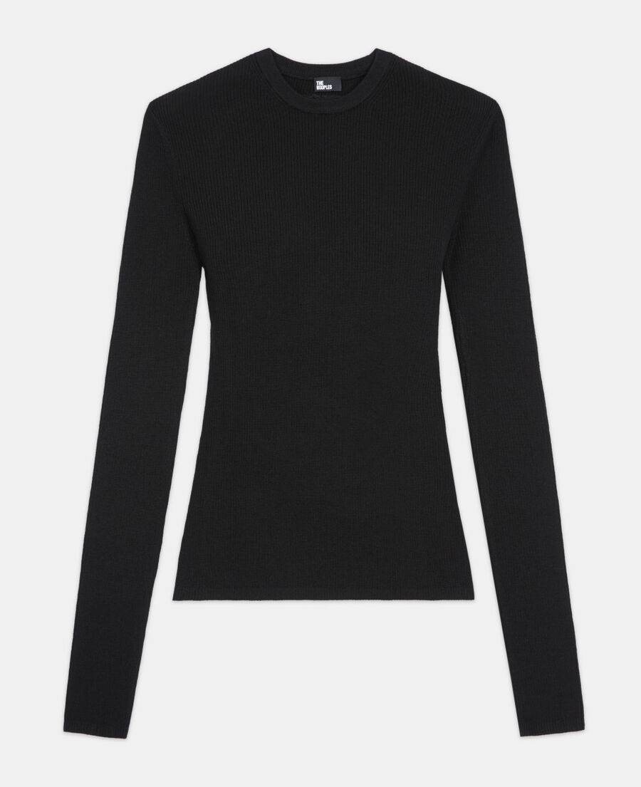 black wool sweater