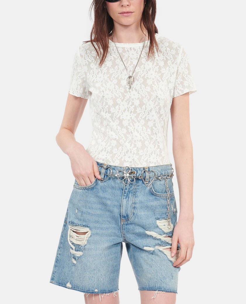 The Kooples F ECRU ecru lace top
