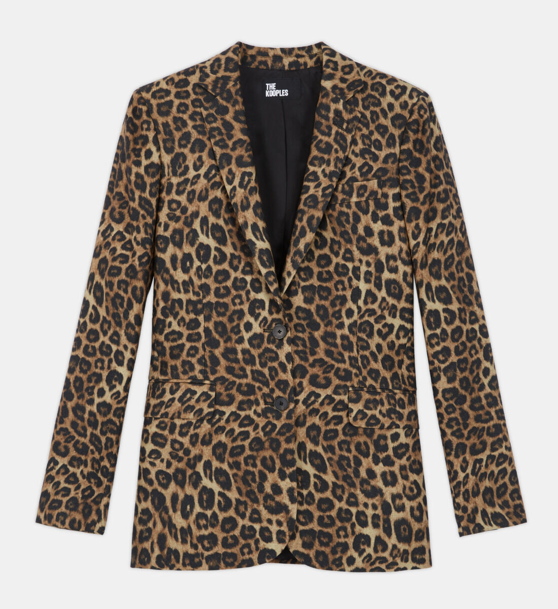 Leopard print straight cut jacket The Kooples UK