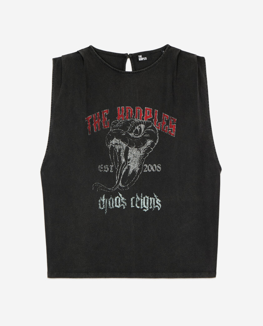 The Kooples MUJER BLACK top negro plisado