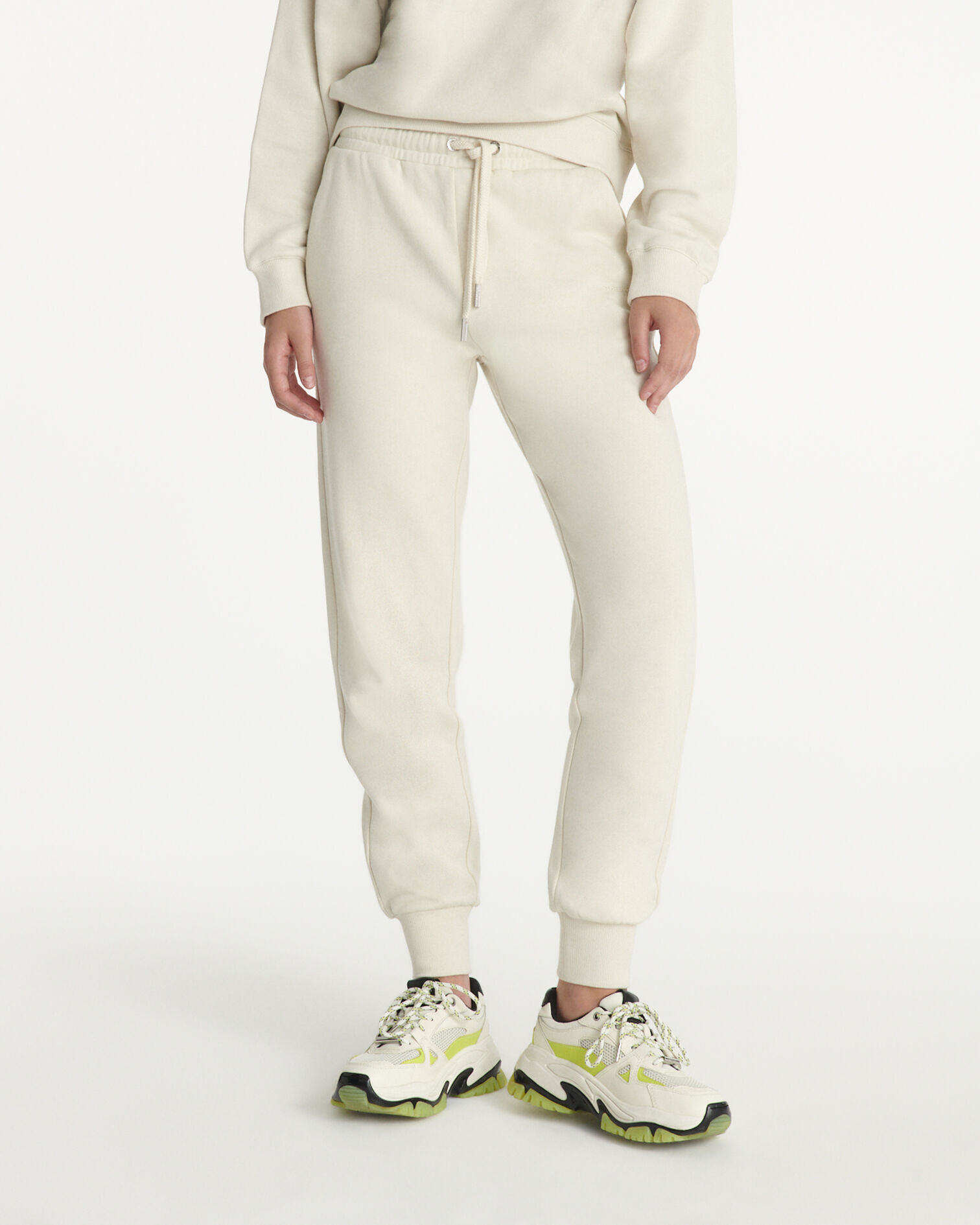 Ecru joggers with The Kooples logo, ECRU, hi-res image number null