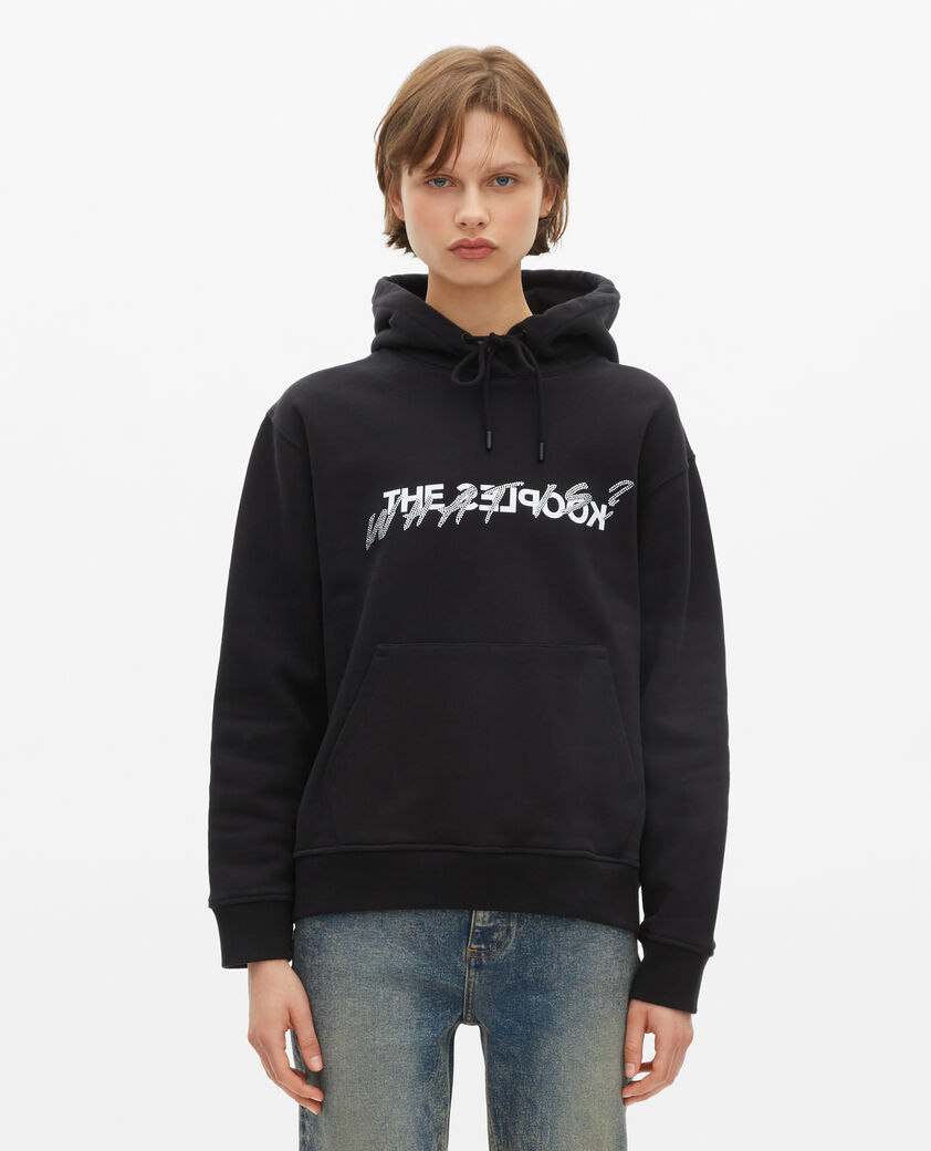 The Kooples FEMME BLACK sweatshirt &agrave; capuche what is avec strass noir