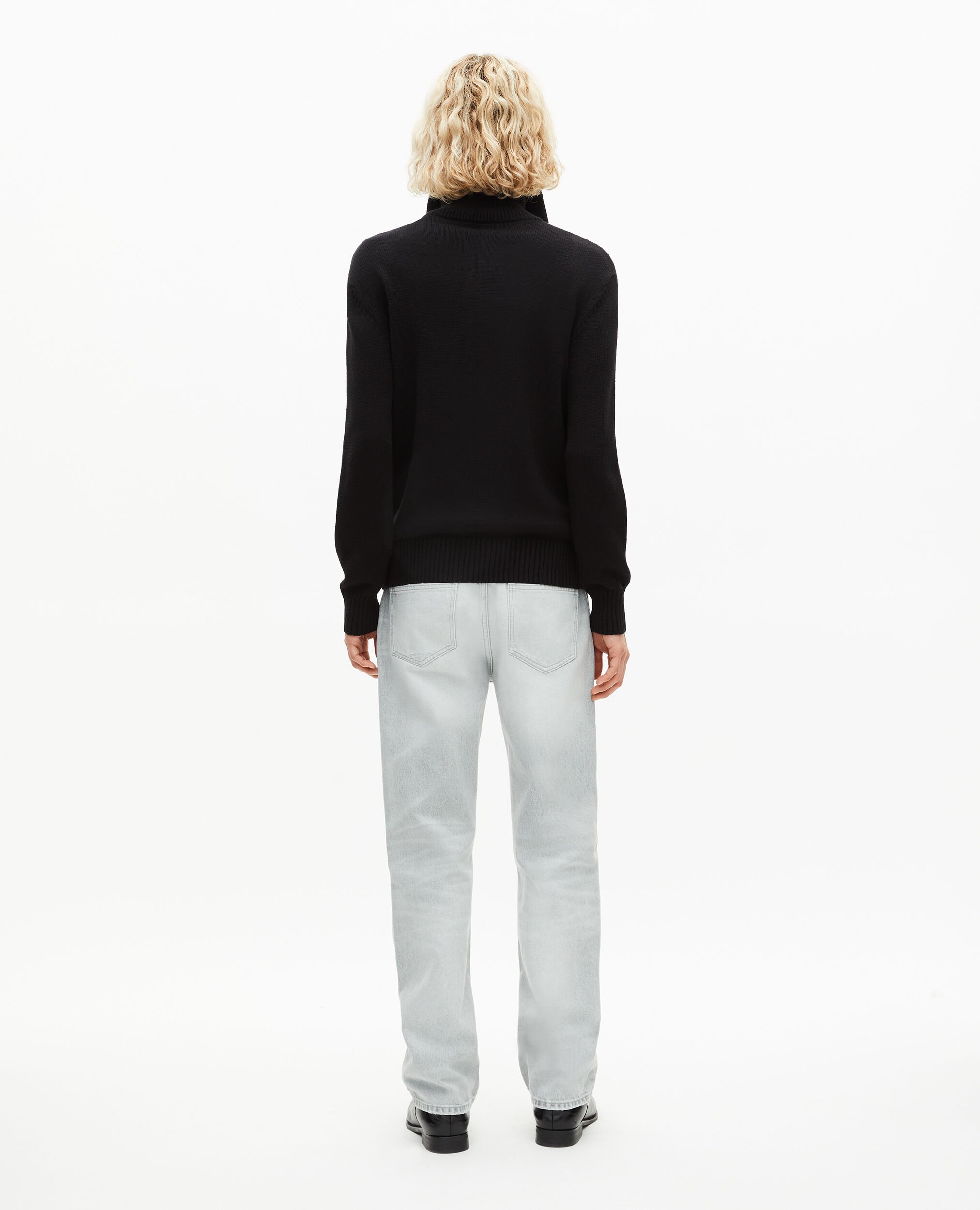 Black zip-up cardigan, BLACK, hi-res image number null