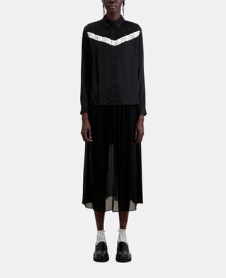 The Kooples F BLACK black shirt with lace detail