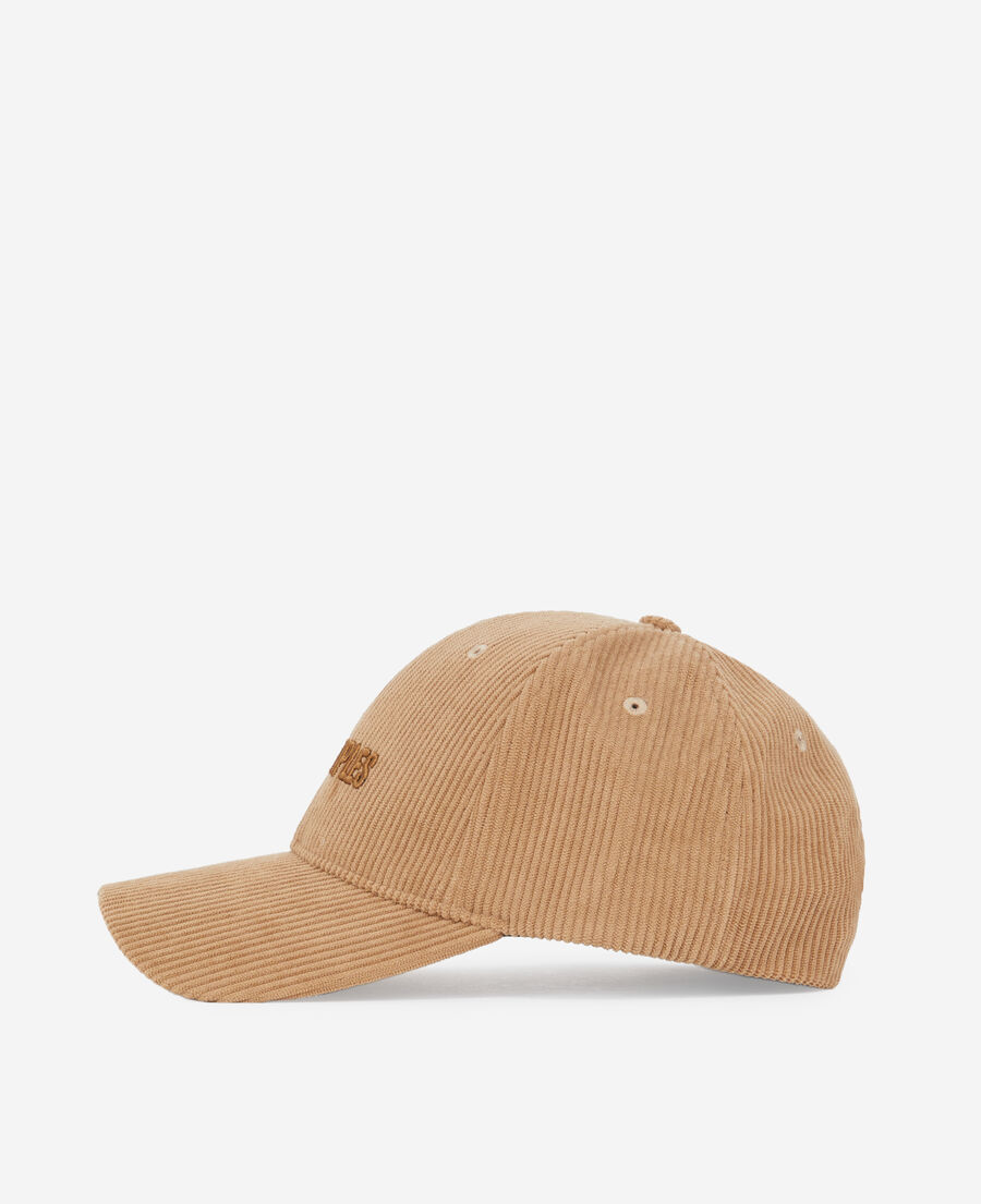 casquette marron en velours côtelé