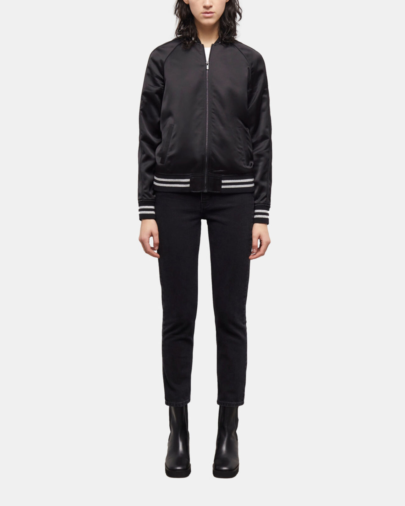 The Kooples FEMME BLACK sweat zippé noir