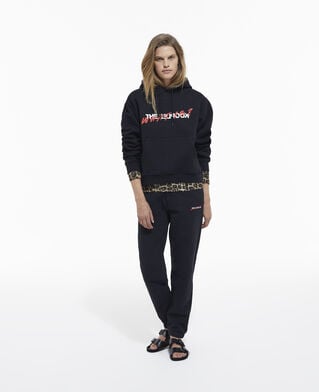 The Kooples WOMEN BLACK black joggers with what is print