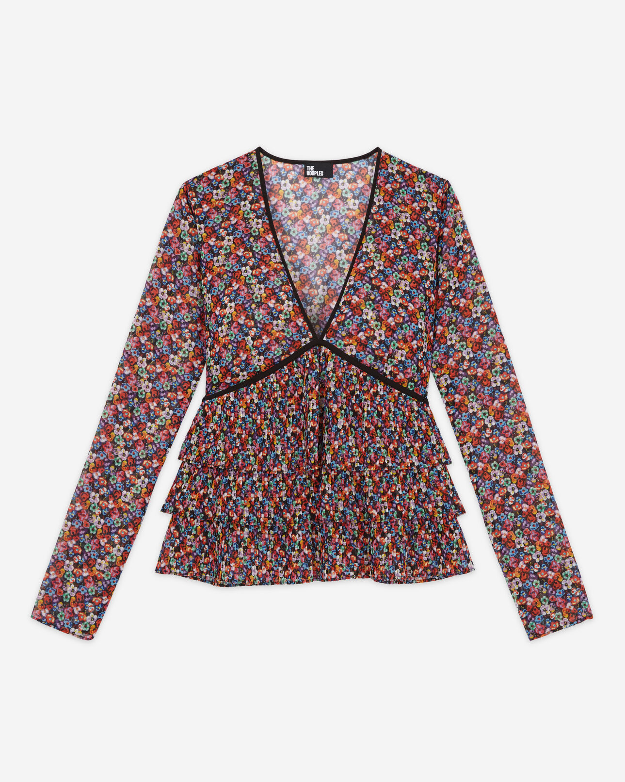 The Kooples WOMEN MULTICOLOR multicolor top with pleated ruffles