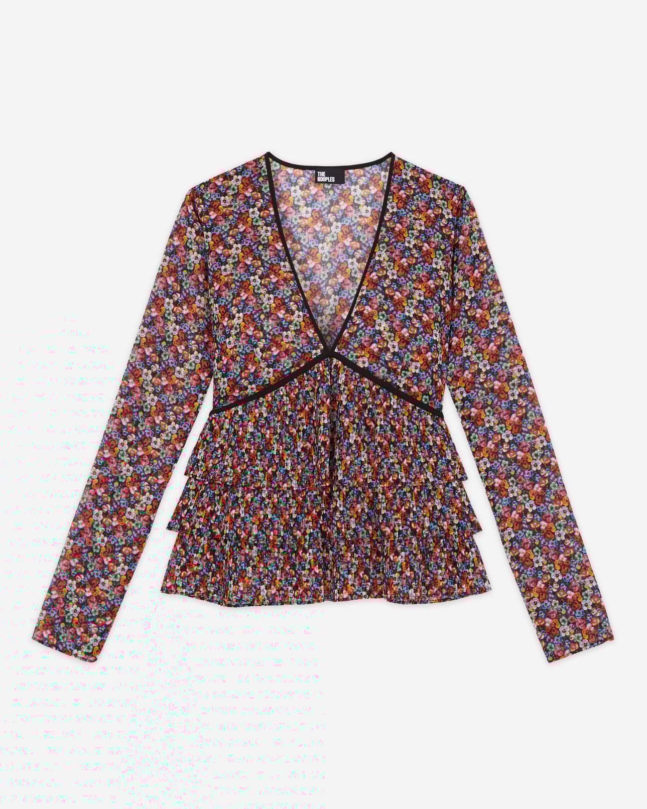 The Kooples WOMEN MULTICOLOR multicolor top with pleated ruffles