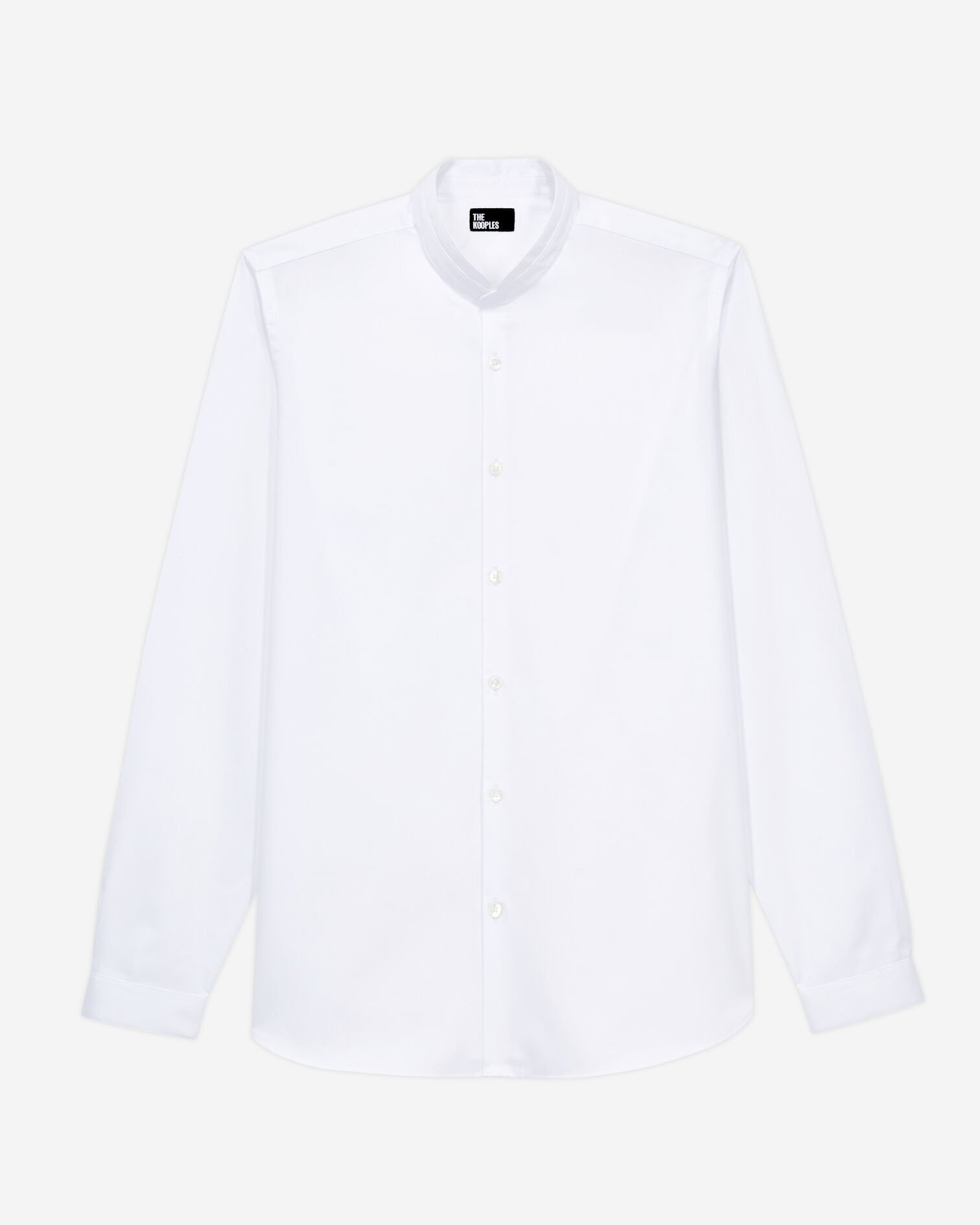 White shirt with officer collar, WHITE, hi-res image number null