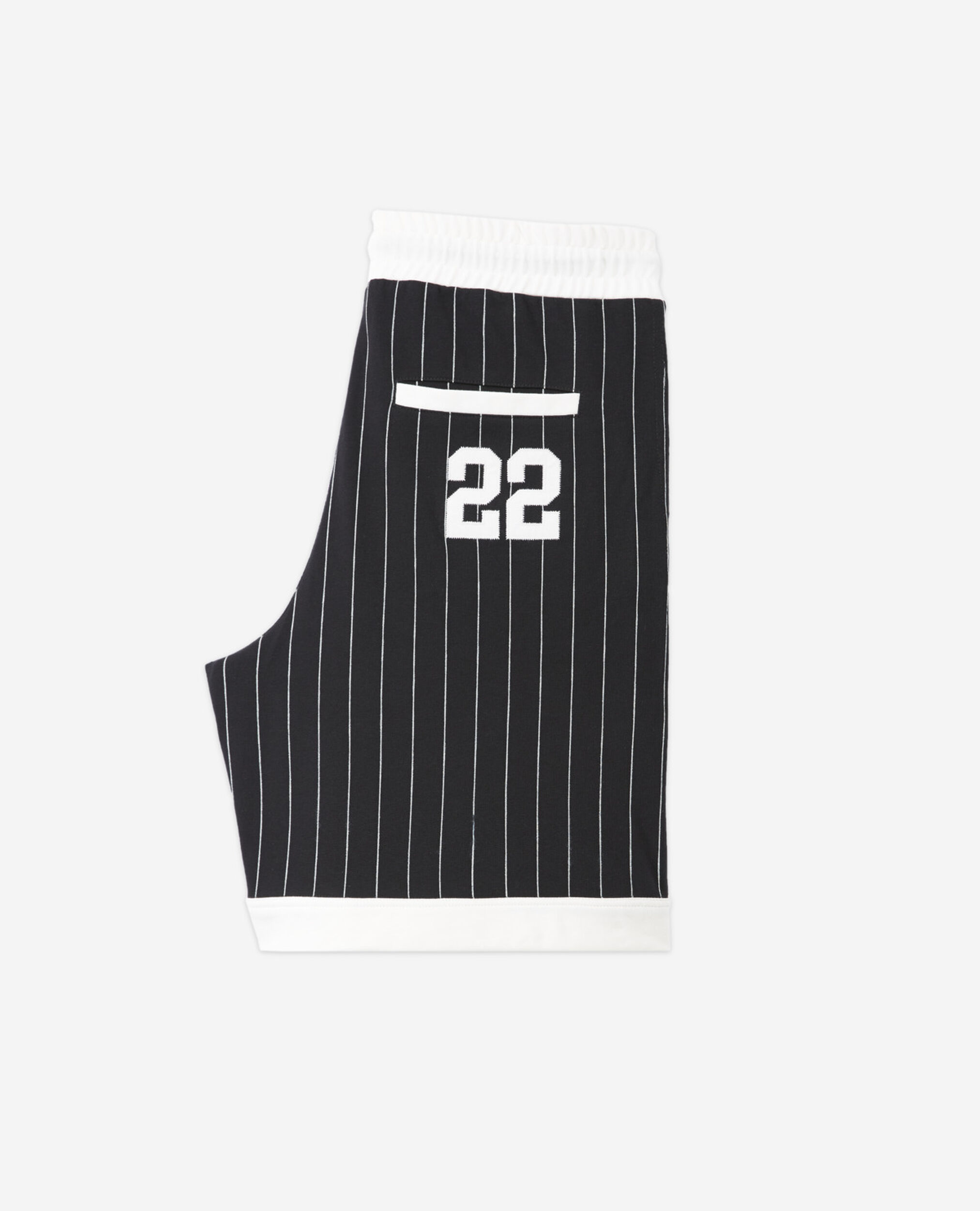 Striped baseball shorts, BLACK, hi-res image number null