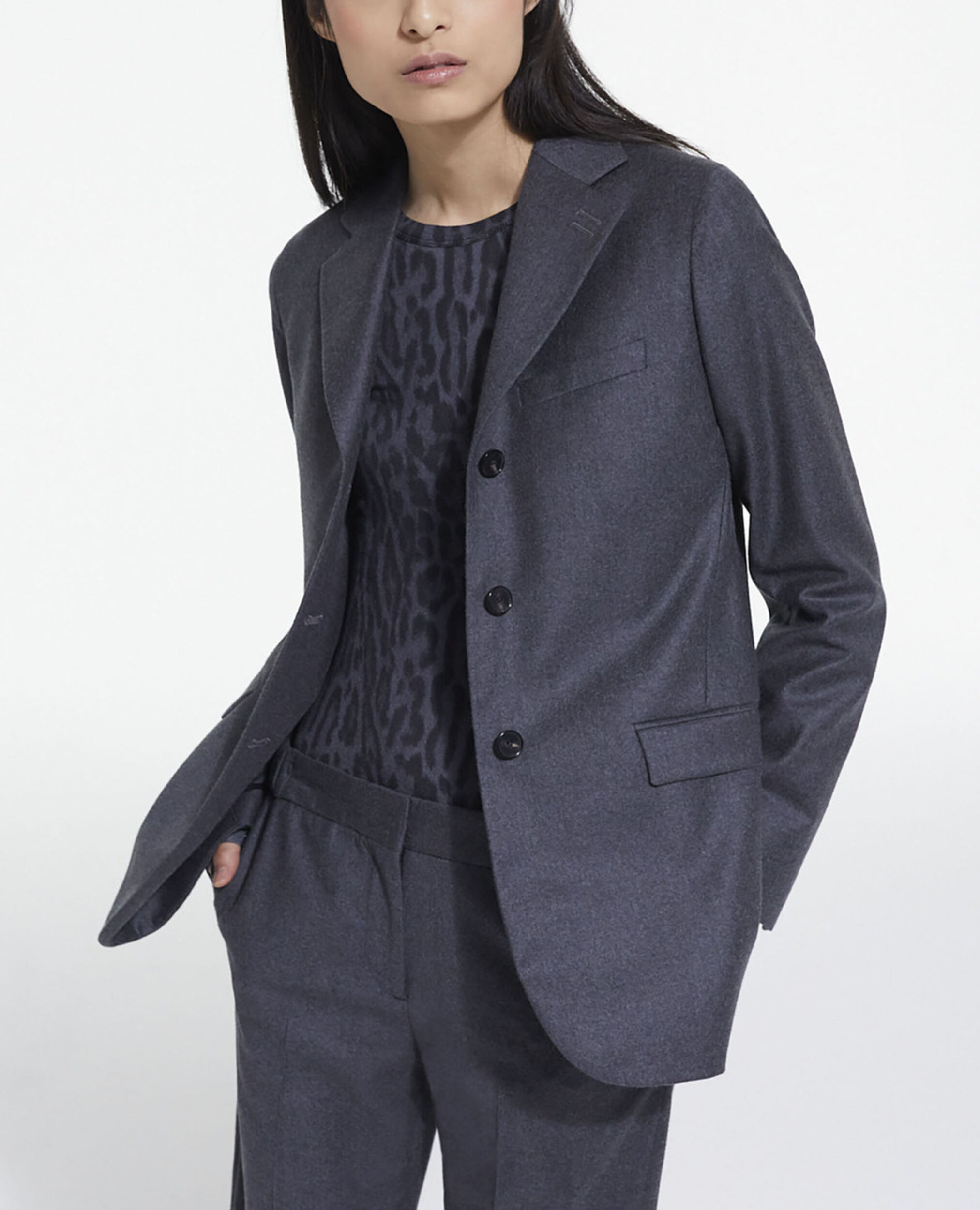 Gray wool suit jacket, GREY, hi-res image number null