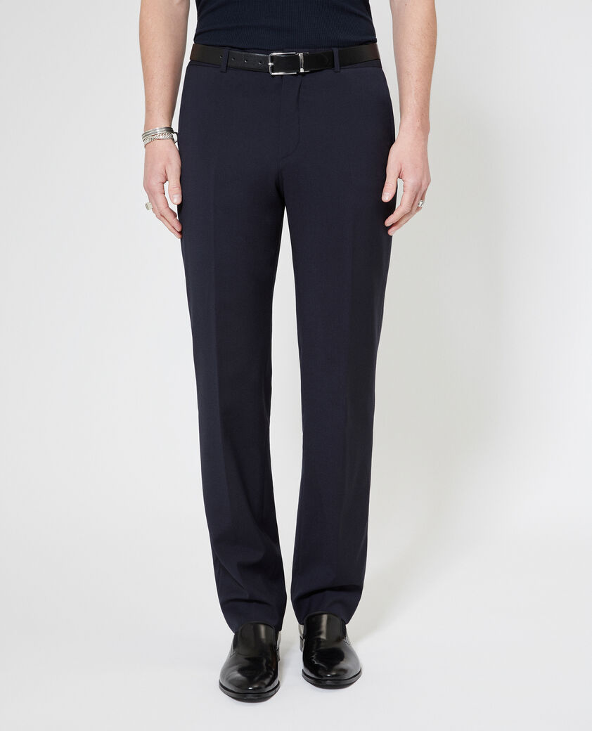 The Kooples HOMME DARK NAVY pantalon de costume droit en laine marine