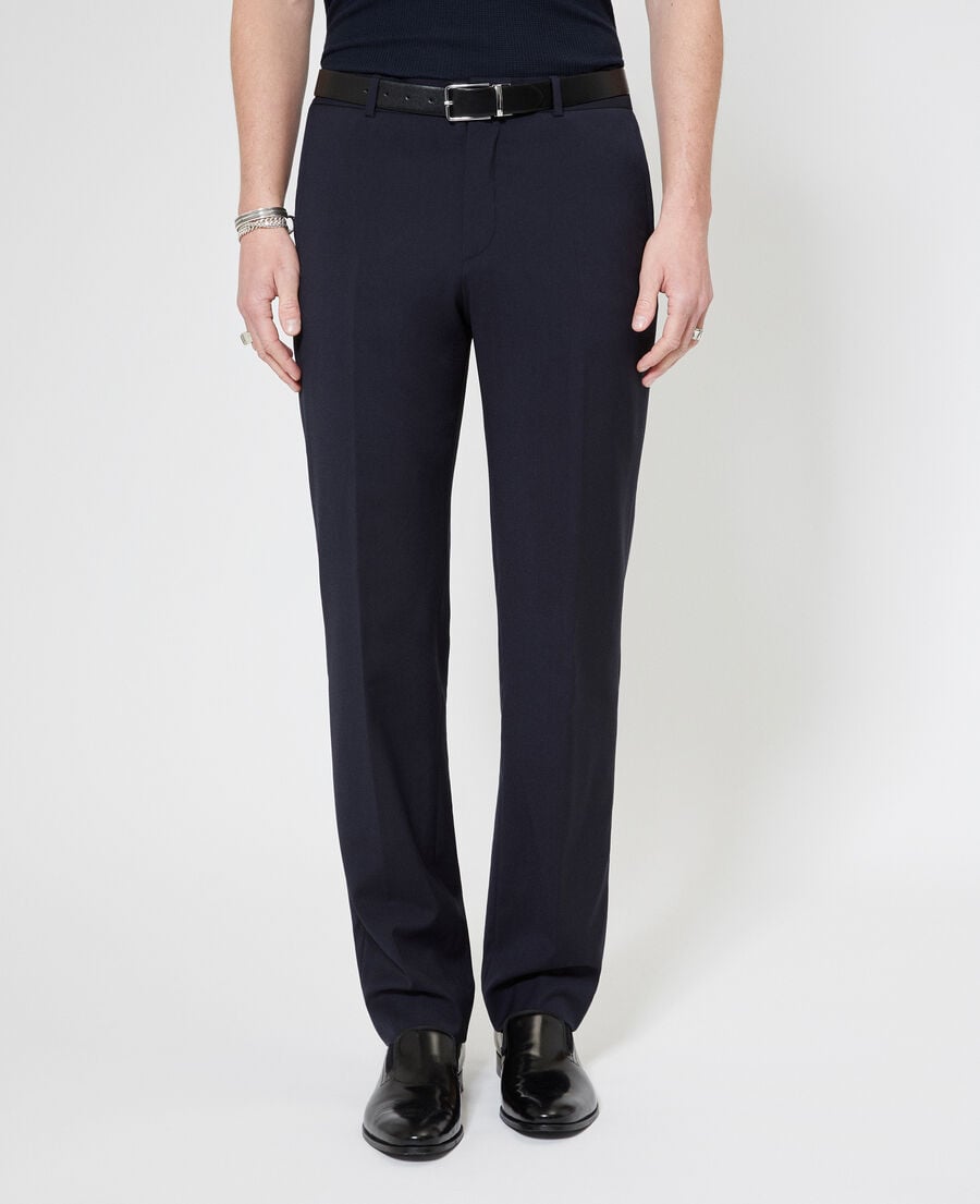The Kooples HOMME DARK NAVY pantalon de costume droit en laine marine