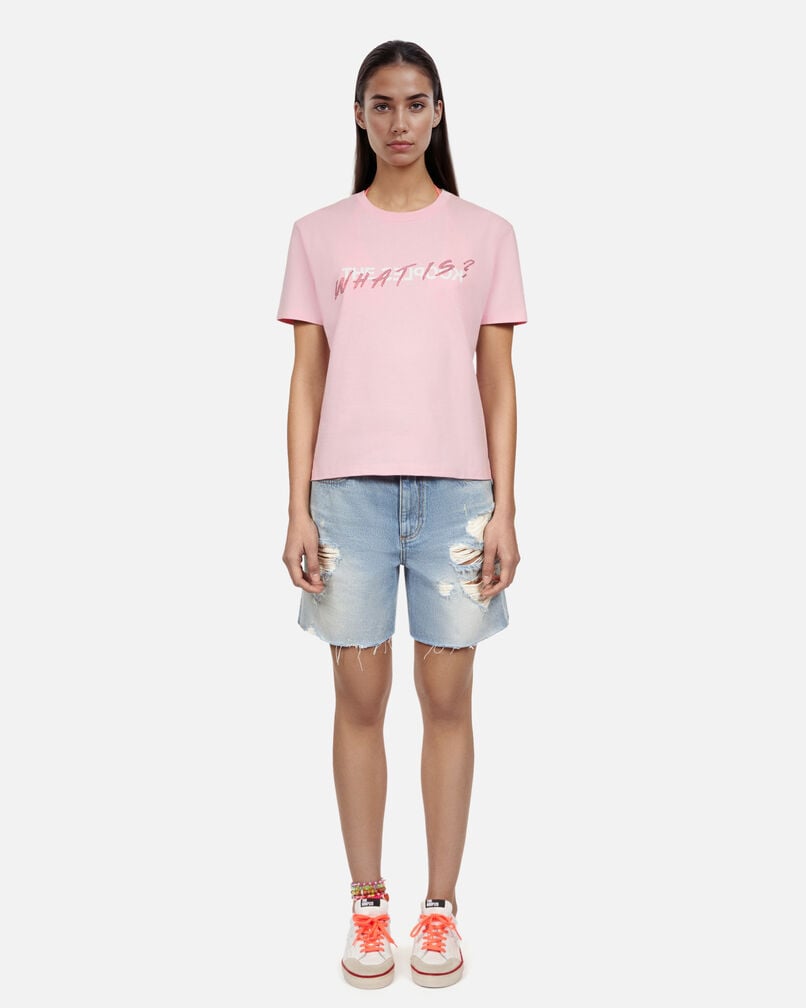 The Kooples F POWDER PINK pink what is t-shirt with rhinestones
