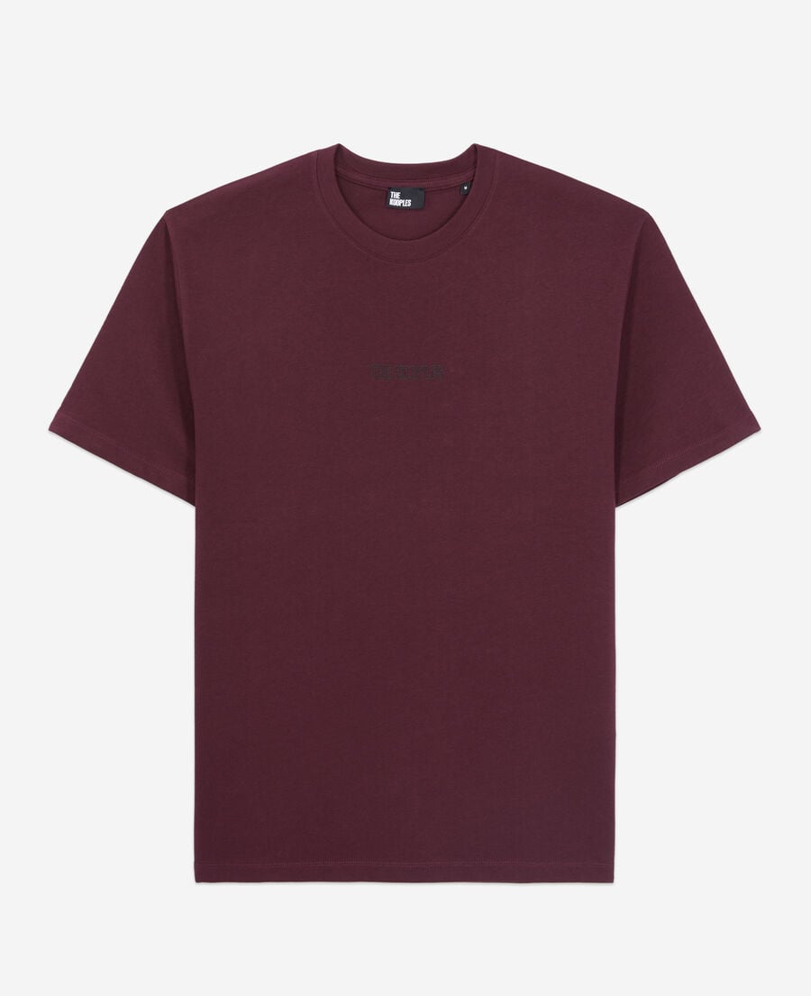 The Kooples H BORDEAUX men's burgundy t-shirt with logo