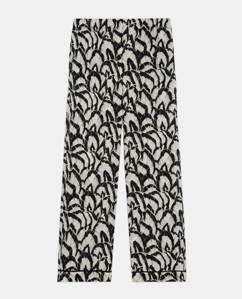 The Kooples F OFF WHITE / BLACK printed silk pants