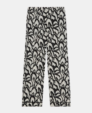 The Kooples F OFF WHITE / BLACK printed silk pants