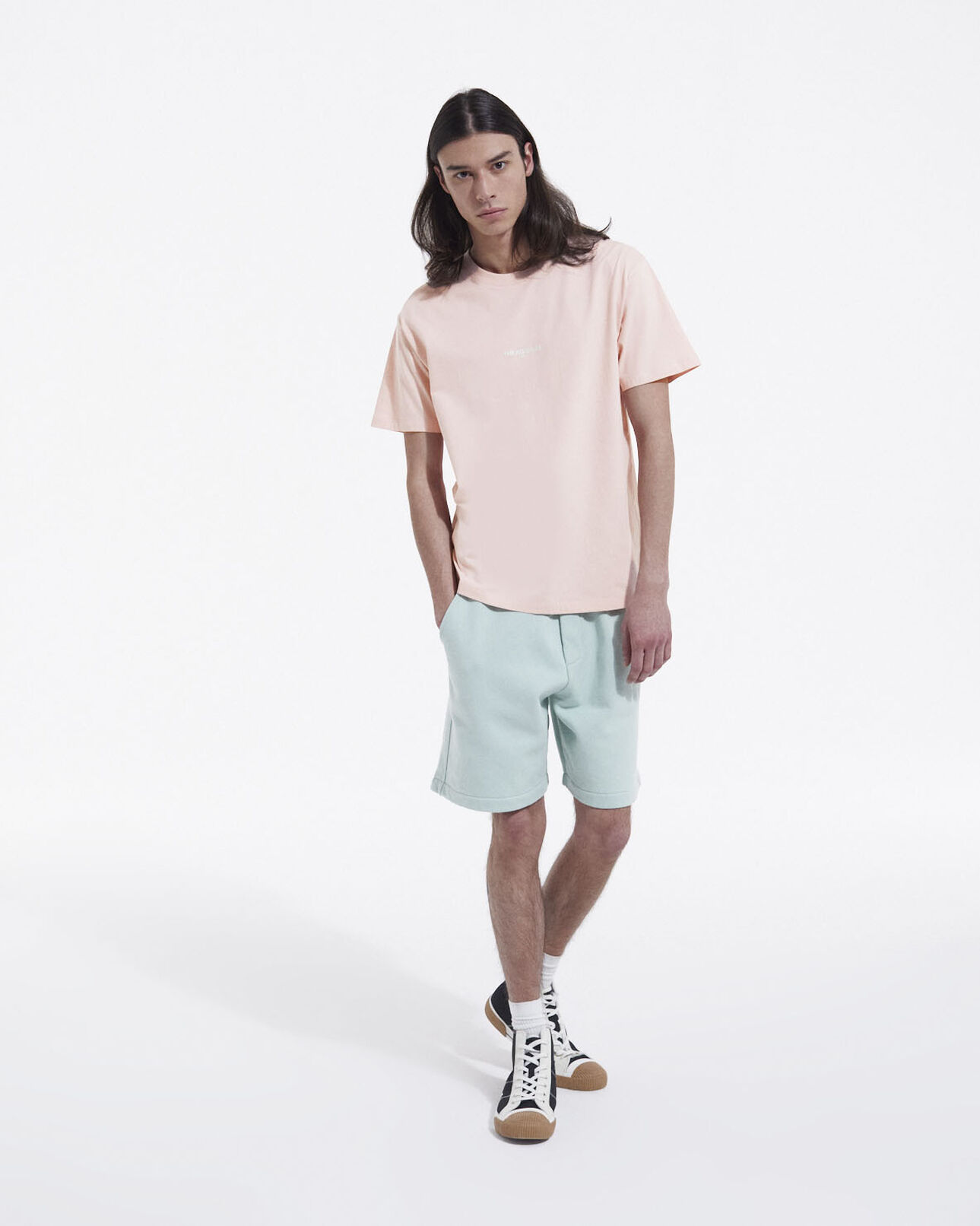 The Kooples HOMME PINK t-shirt rose logo the kooples contrasté