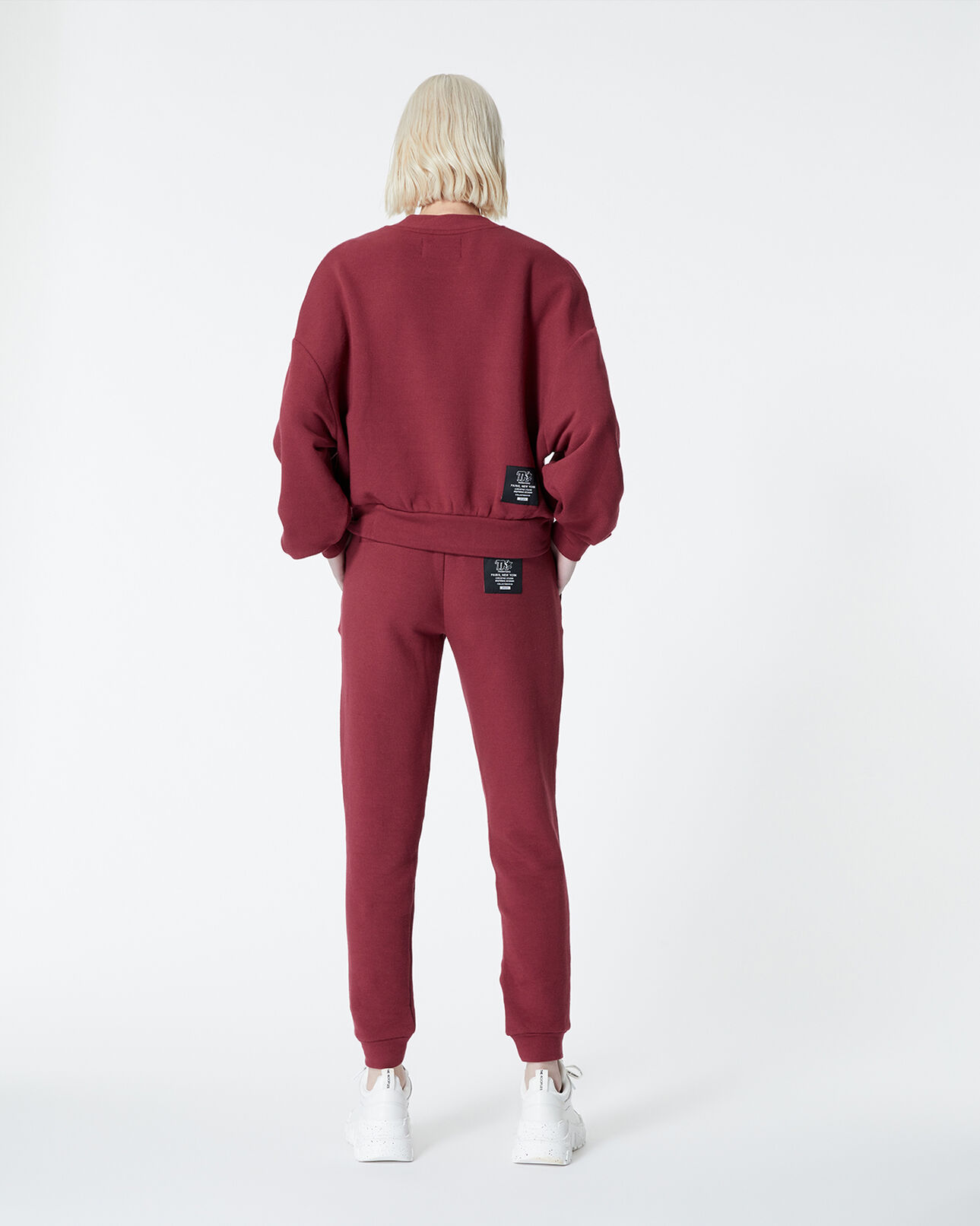 The Kooples FEMME BORDEAUX jogging taille élastique rouge