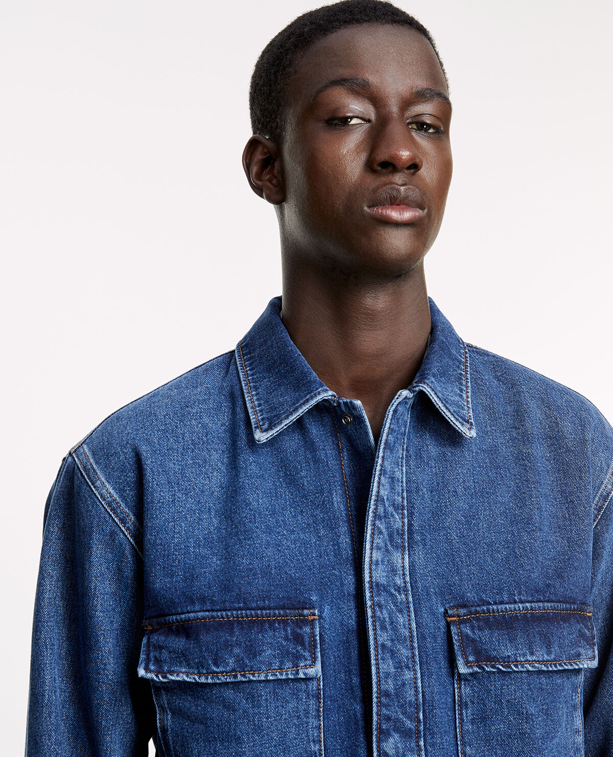 Quilted lined denim shirt hot sale
