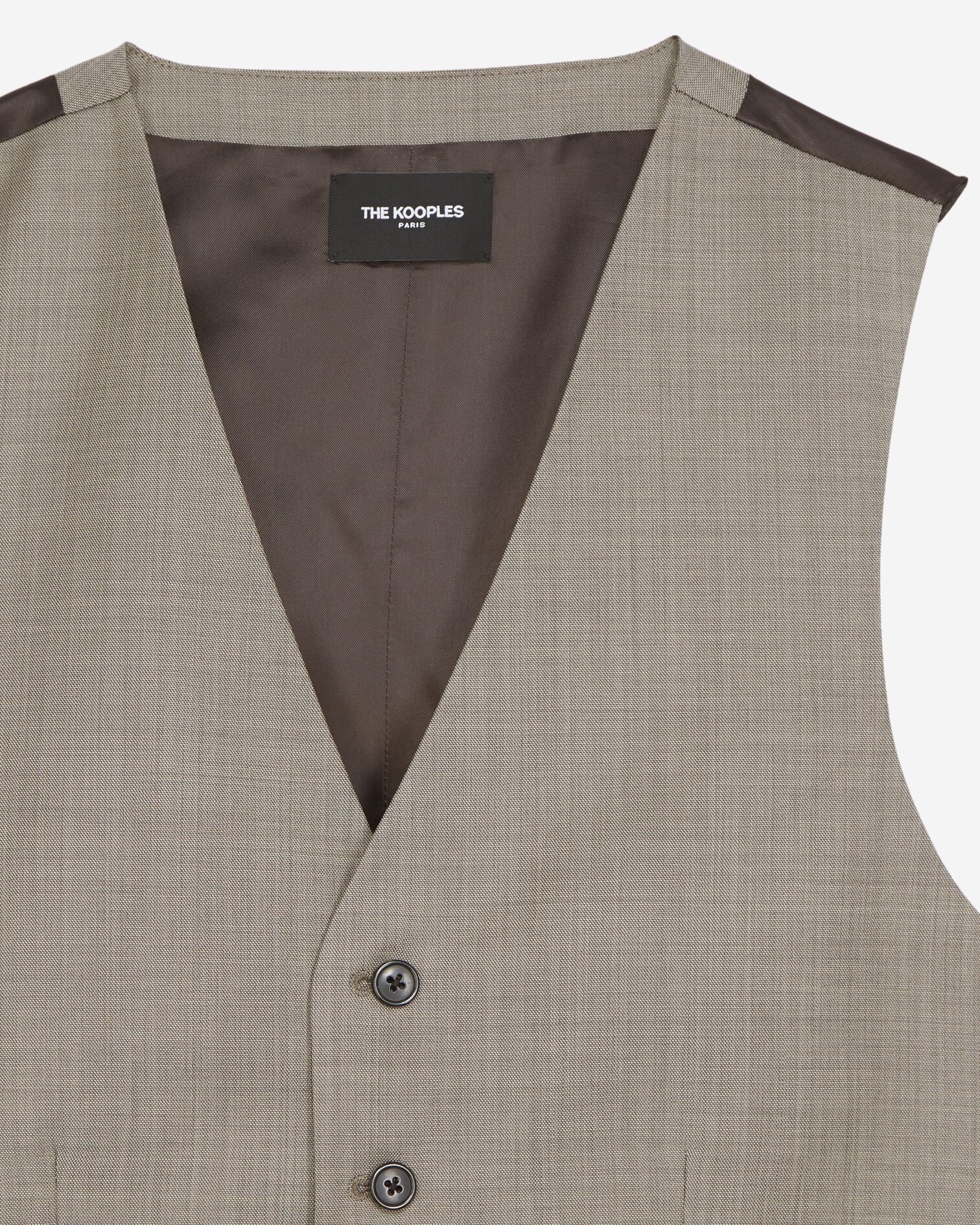 Beige waistcoat in wool with buttons, BEIGE, hi-res image number null