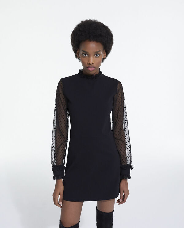 short black dress with high neck