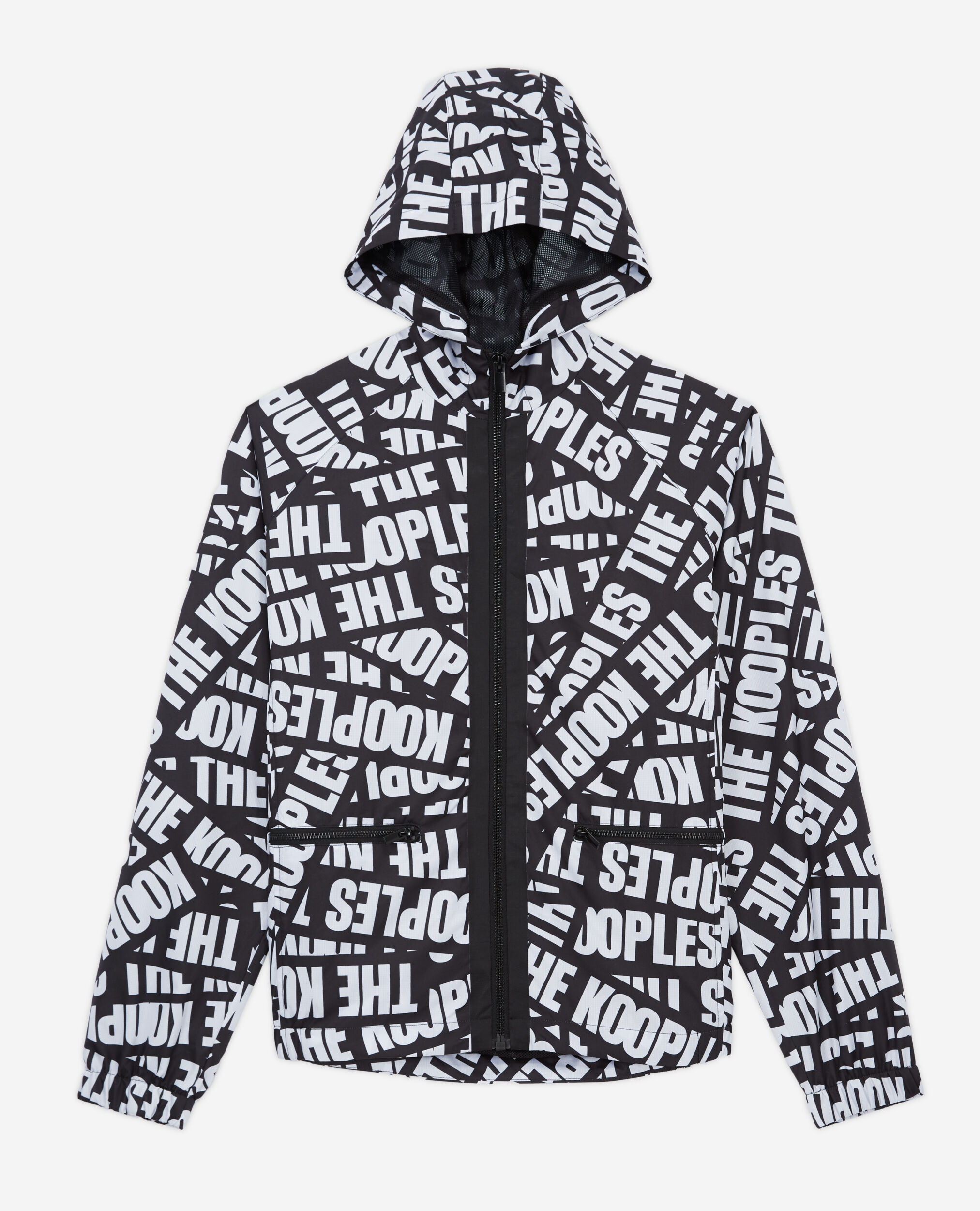 Windbreaker with Tape logo, BLACK / WHITE, hi-res image number null