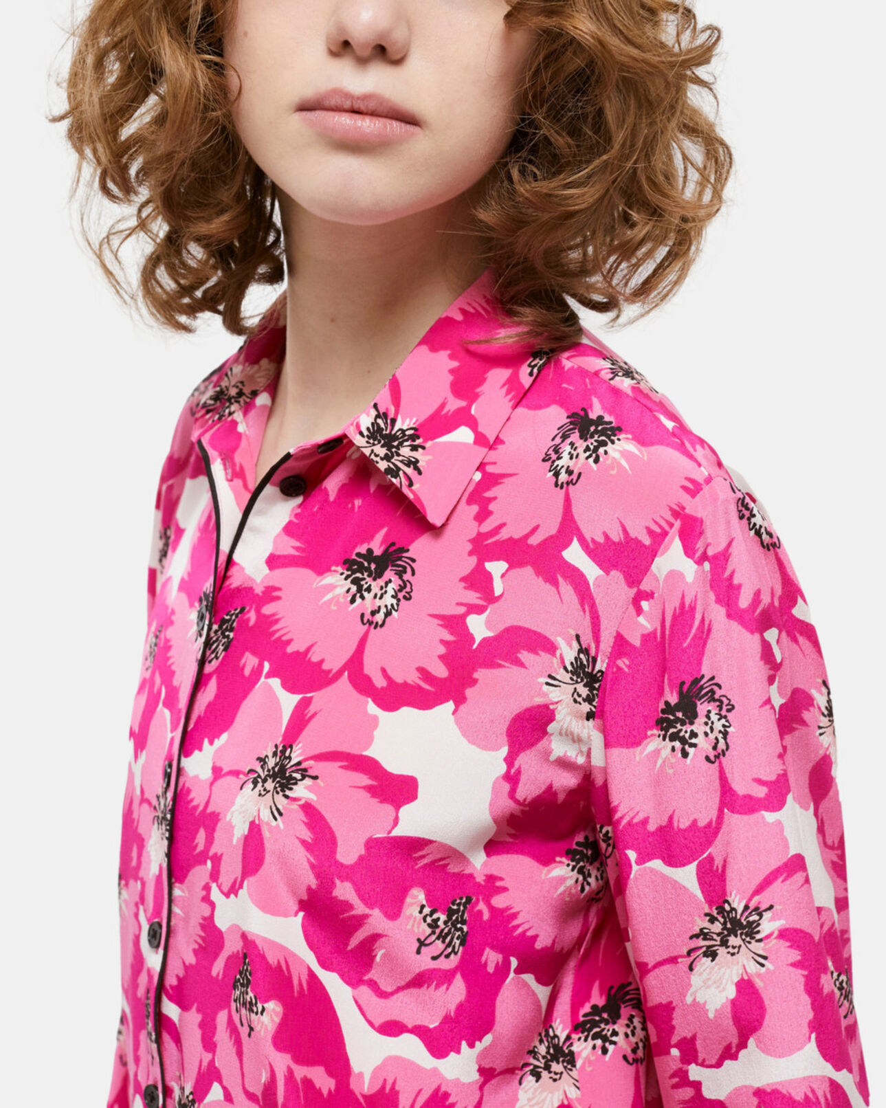 The Kooples MUJER PINK camisa estampada seda