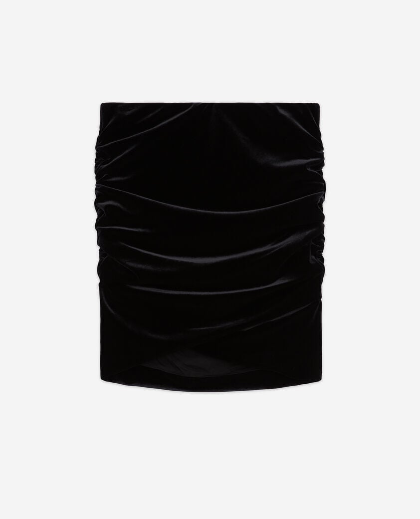The Kooples FEMME BLACK jupe courte en velours noire