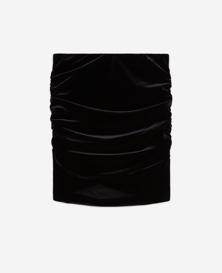 The Kooples FEMME BLACK jupe courte en velours noire