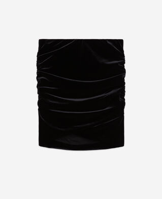 The Kooples FEMME BLACK jupe courte en velours noire