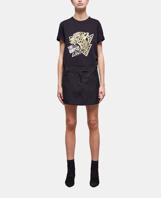 The Kooples WOMEN BLACK short black wool skirt