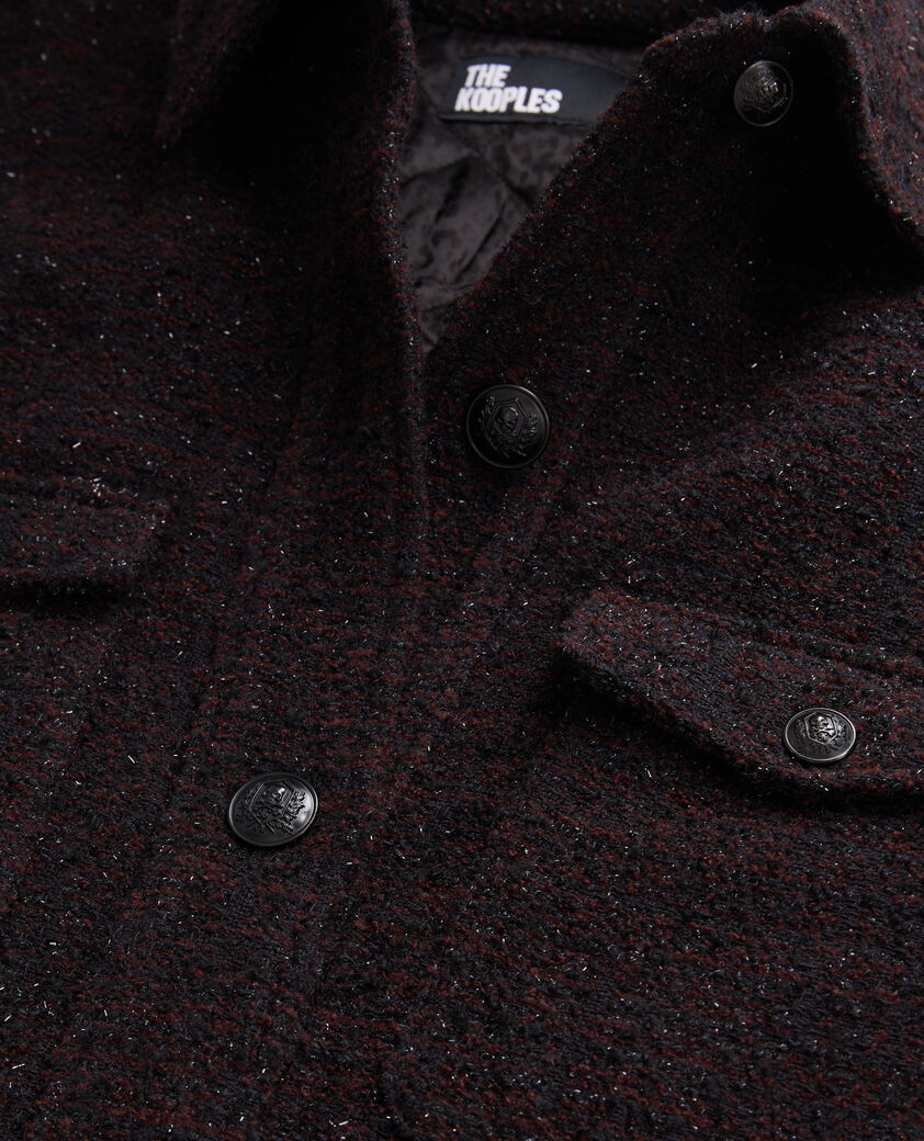 The Kooples FEMME BURGUNDY blouson style surchemise bordeaux en tweed