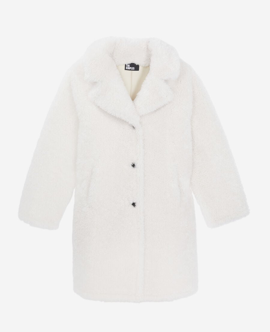 The Kooples WOMEN ECRU long ecru faux fur coat