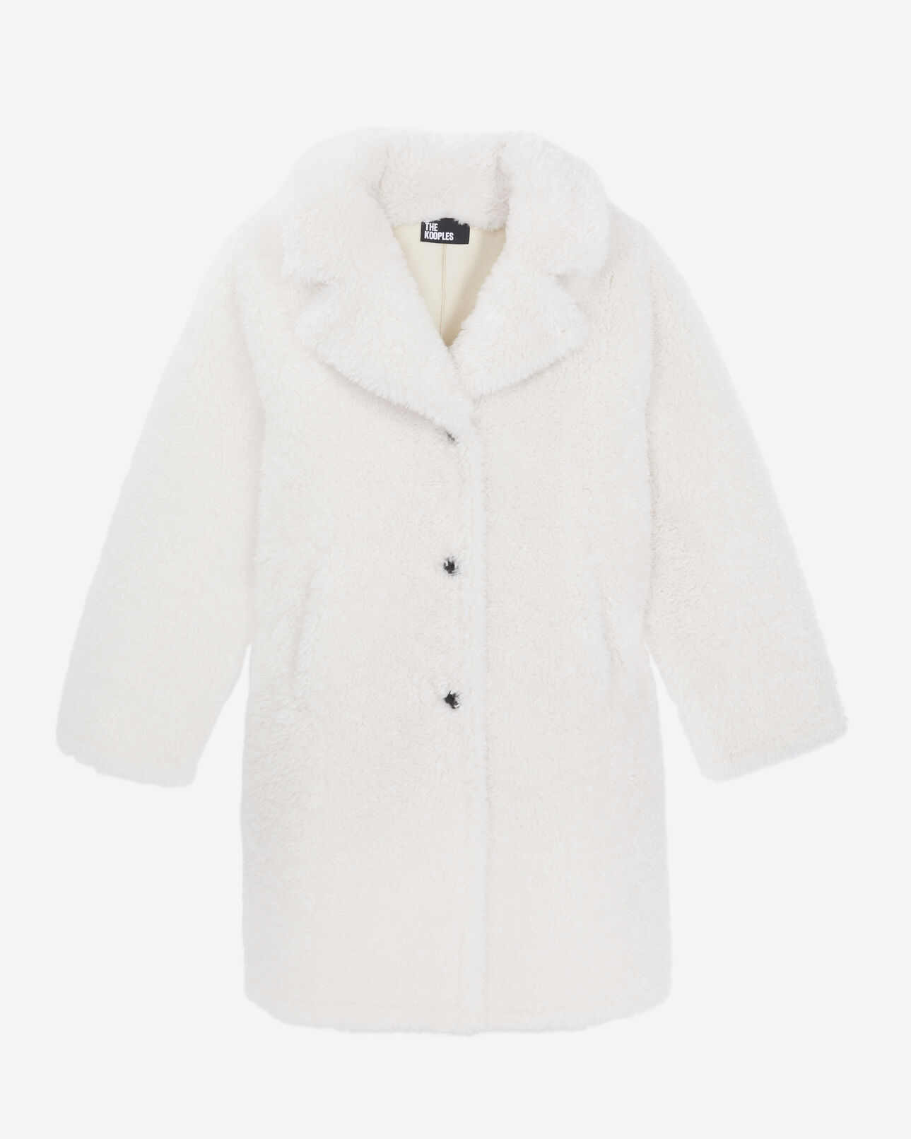 The Kooples WOMEN ECRU long ecru faux fur coat