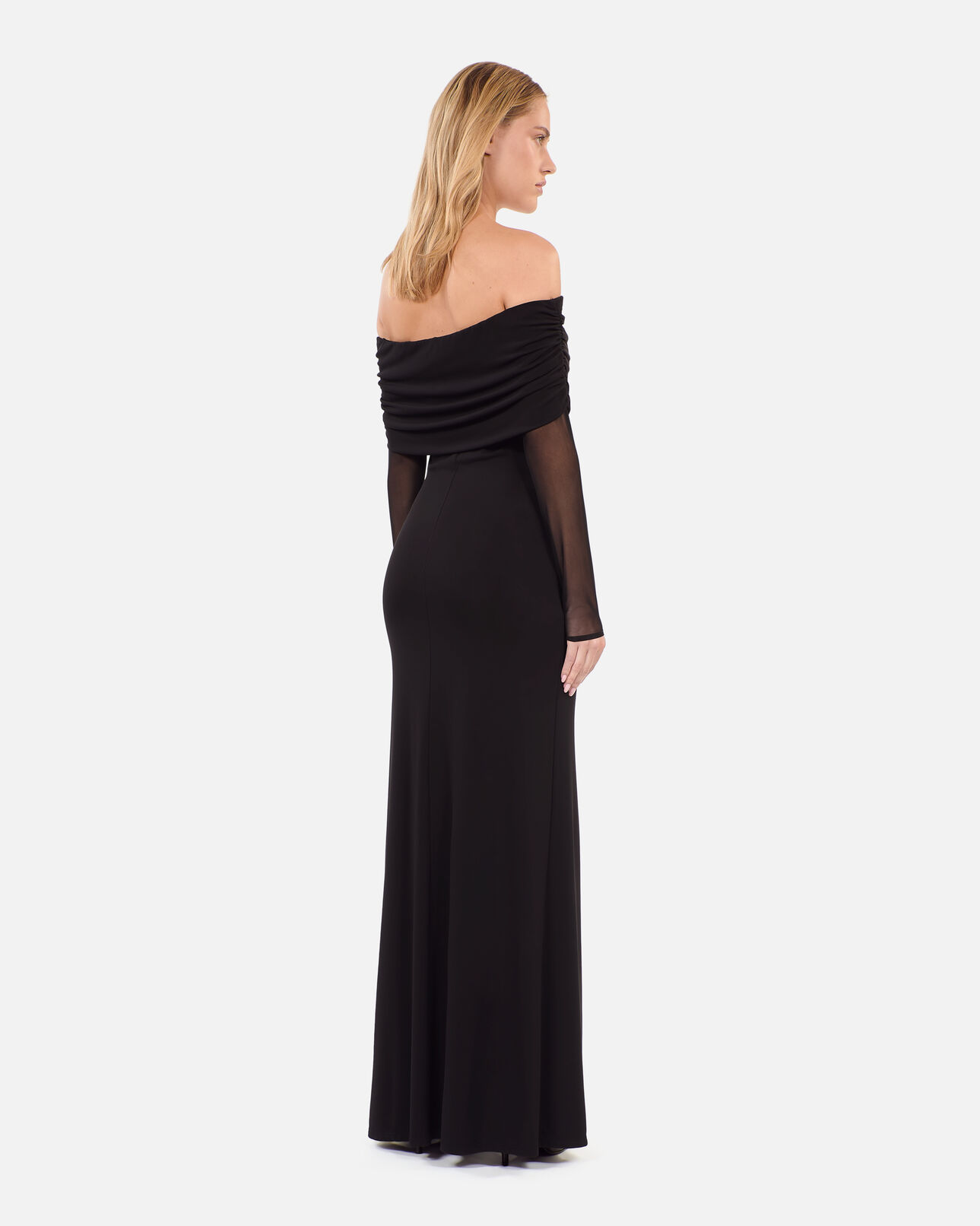 The Kooples FEMME BLACK robe longue en jersey noire
