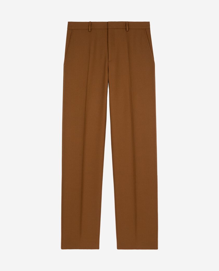 The Kooples MEN TABACCO brown wool straight suit pants