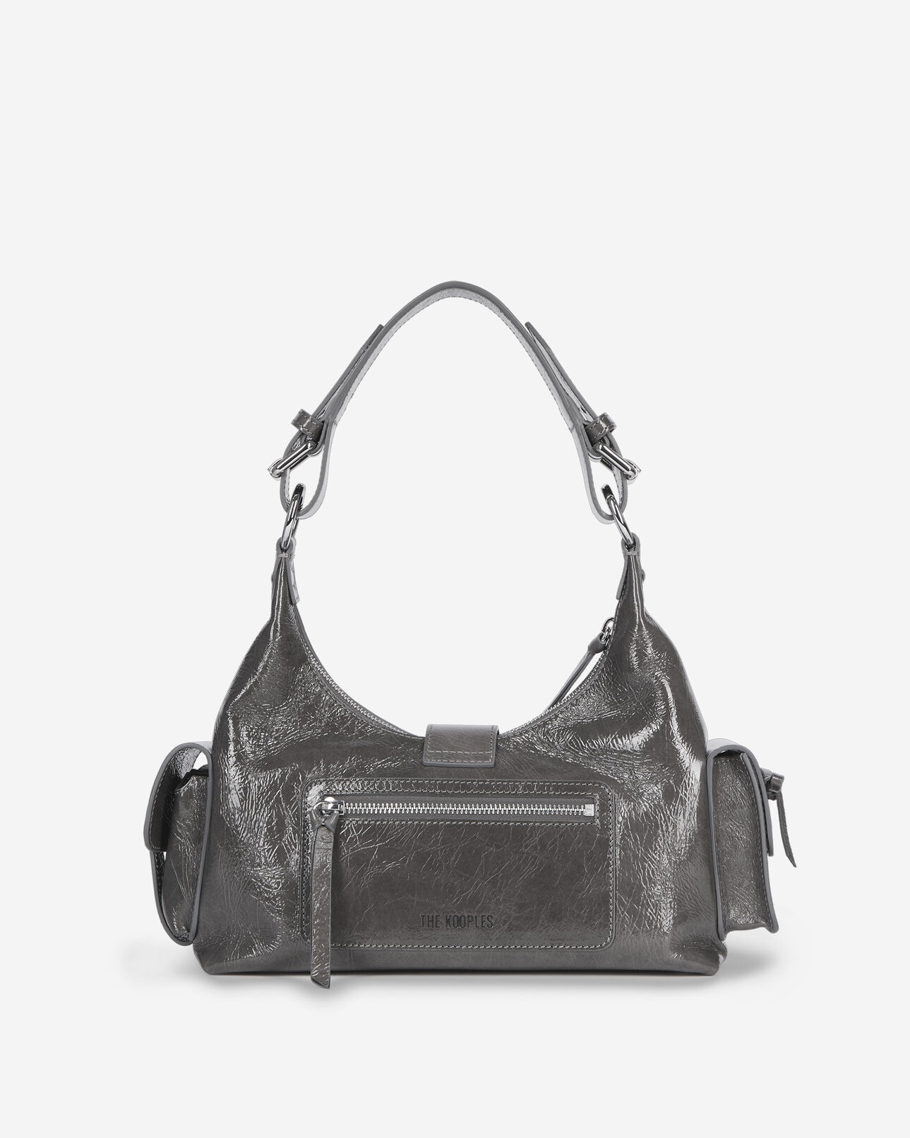 The Kooples MUJER GREY bolso amelia en piel agrietada gris