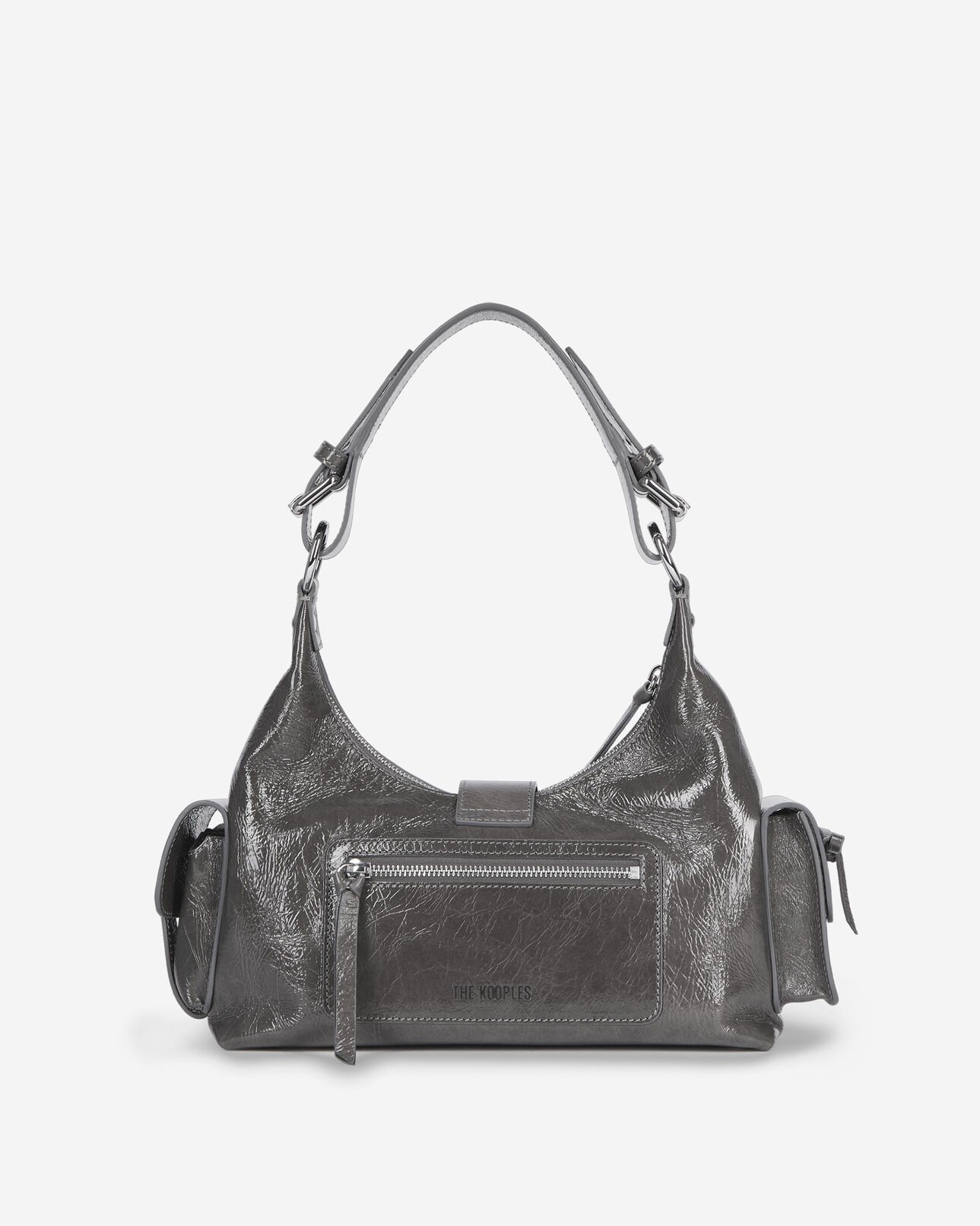 The Kooples DAMEN GREY amelia-tasche aus grauem rissleder