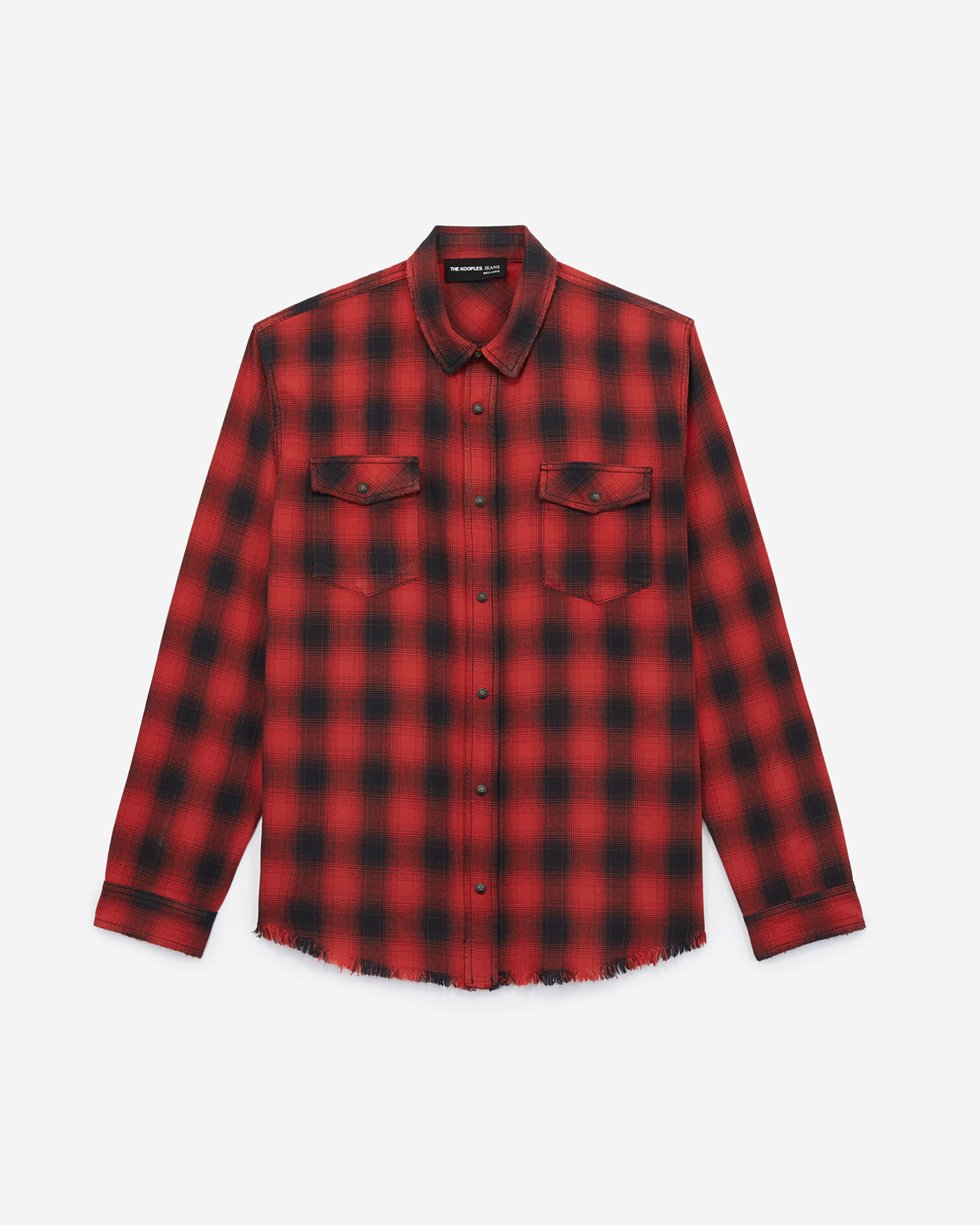 Chemise à carreaux rouges et noirs et boutons-pression, RED / BLACK, hi-res image number null