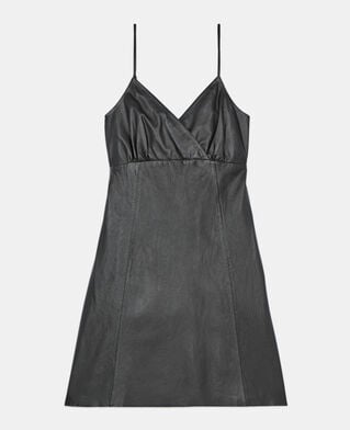 The Kooples WOMEN BLACK short black leather dress